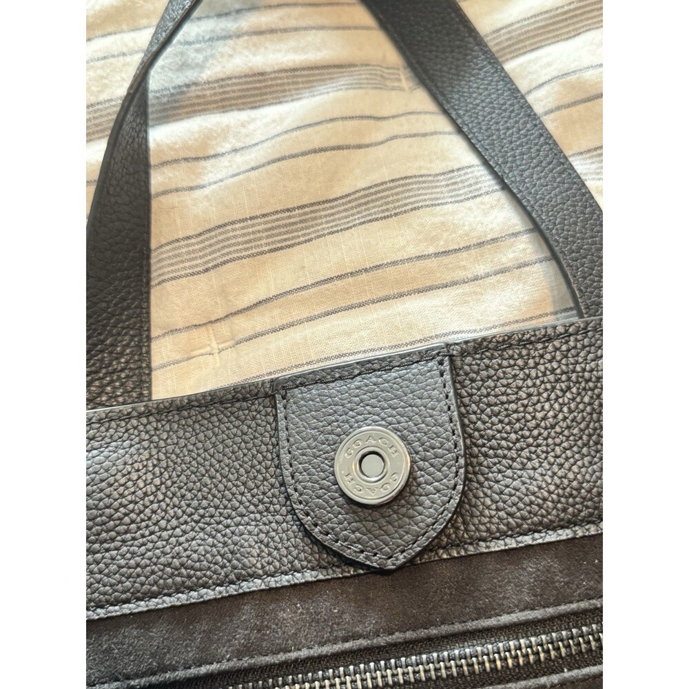 COACH Signature Field Tote 40 Charcoal and Black Pebble Leather C7674 - Picture 14 of 16